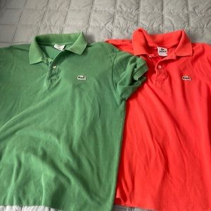 Set of 2 Lacoste polos size 4 (small/med)